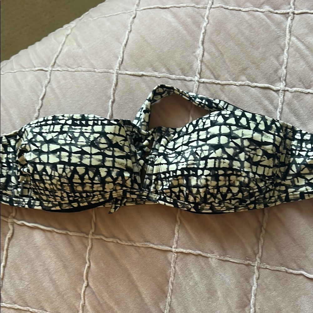 Tory Burch Black and White Bikini Top